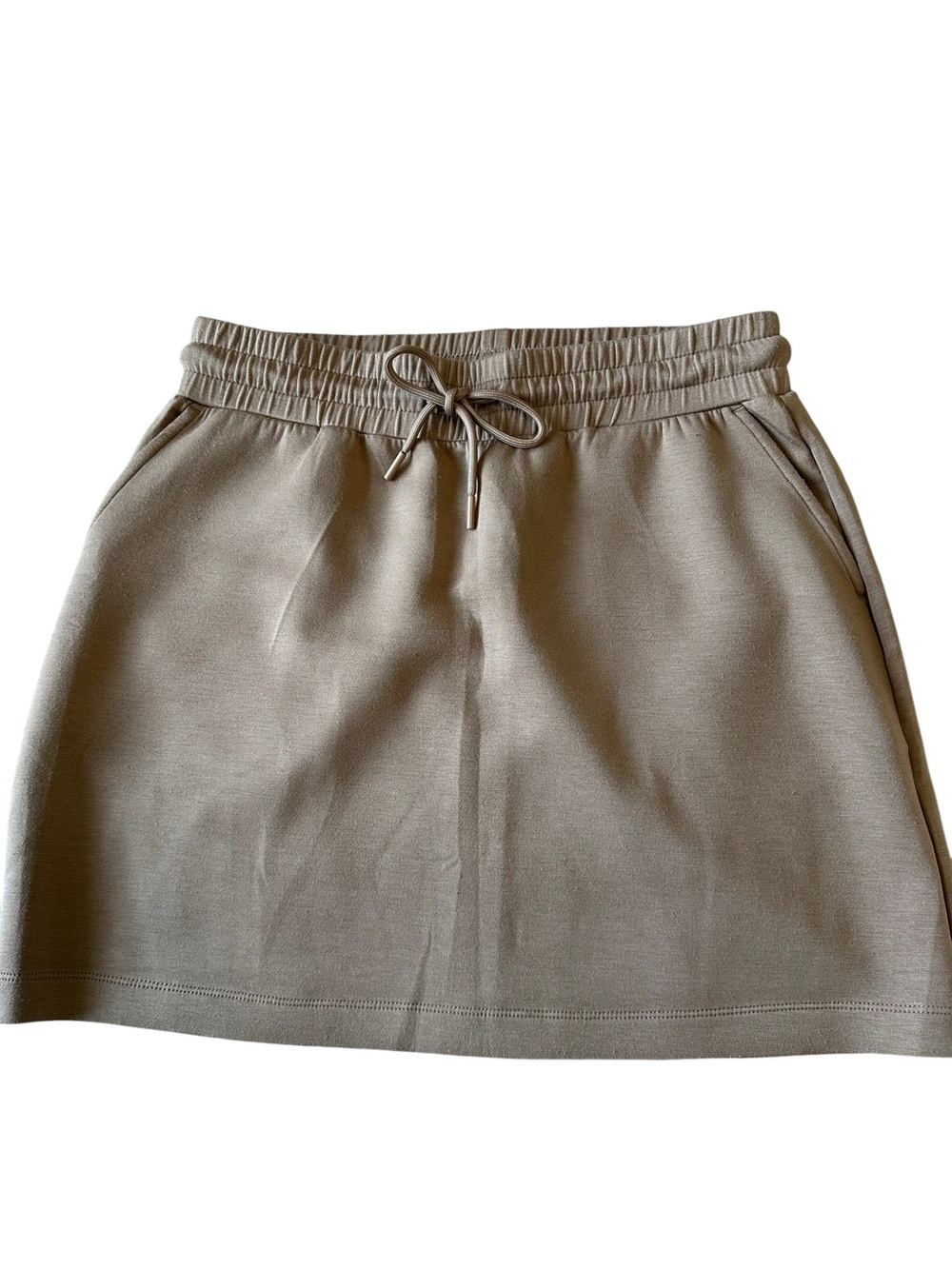 Zella Taupe Drawstring A-Line Mini Skirt